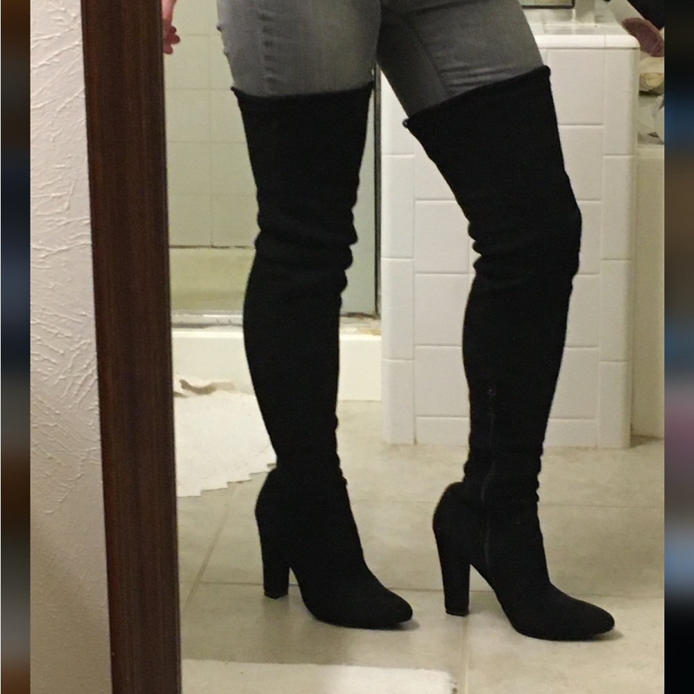 Public Desire Thigh High Suede Boots